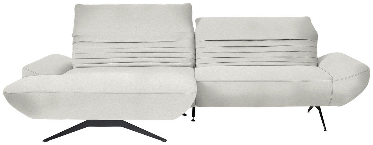 ECKSOFA  in Teddystoff Weiß  170-195/280 cm  - Schwarz/Weiß, Design, Textil/Metall (170-195/280cm) - Dieter Knoll