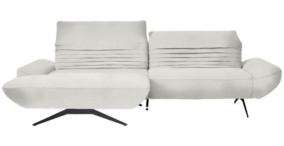 ECKSOFA  in Teddystoff Weiß  170-195/280 cm  - Schwarz/Weiß, Design, Textil/Metall (170-195/280cm) - Dieter Knoll