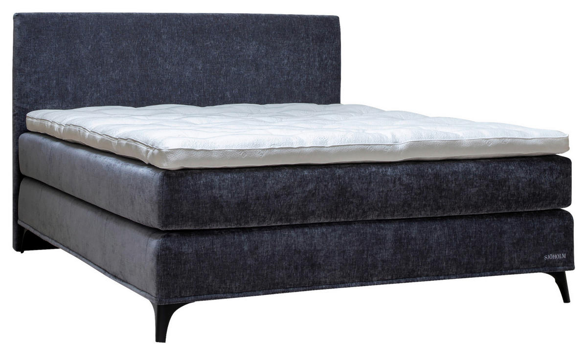 BOXSPRINGBETT 180/200 cm  in Anthrazit  - Anthrazit/Schwarz, Konventionell, Holz/Textil (180/200cm) - Sjöholm