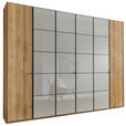 DREHTÜRENSCHRANK  in Champagner, Eiche Bianco  - Schieferfarben/Eiche Bianco, Design, Glas/Holzwerkstoff (300/236/58cm) - Novel
