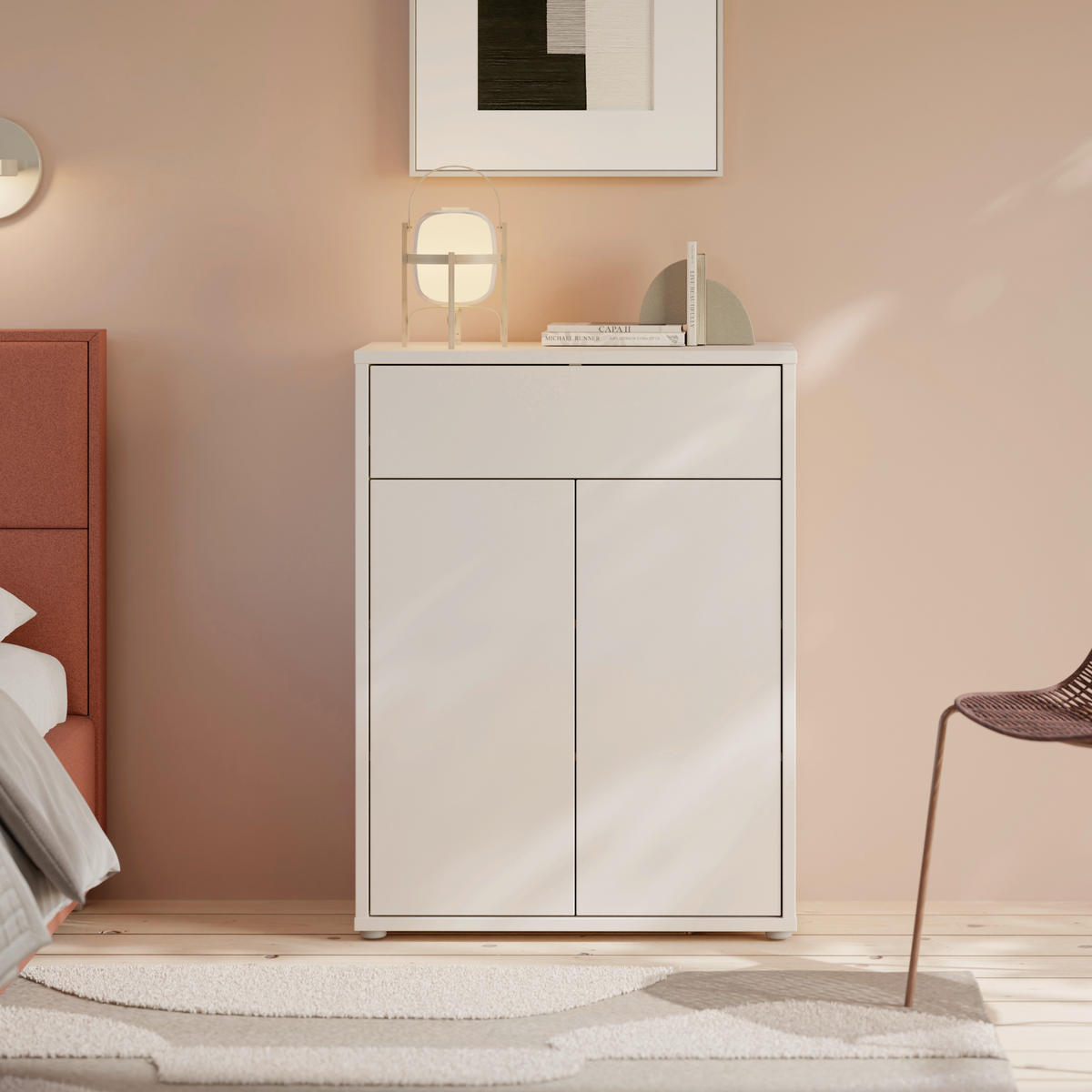 SCHUHSCHRANK Sandfarben  - Sandfarben/Grau, MODERN, Holzwerkstoff/Kunststoff (74,5/99,1/34,9cm) - Carryhome