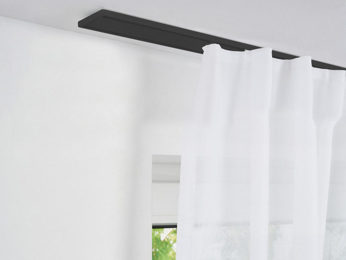 ZÁVĚSOVÁ KOLEJNICE  150 cm - černá, Basics, kov (150cm) - Homeware