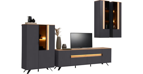 SIDEBOARD 180,6/82/42 cm  - Eichefarben/Anthrazit, MODERN, Holzwerkstoff/Metall (180,6/82/42cm) - Dieter Knoll