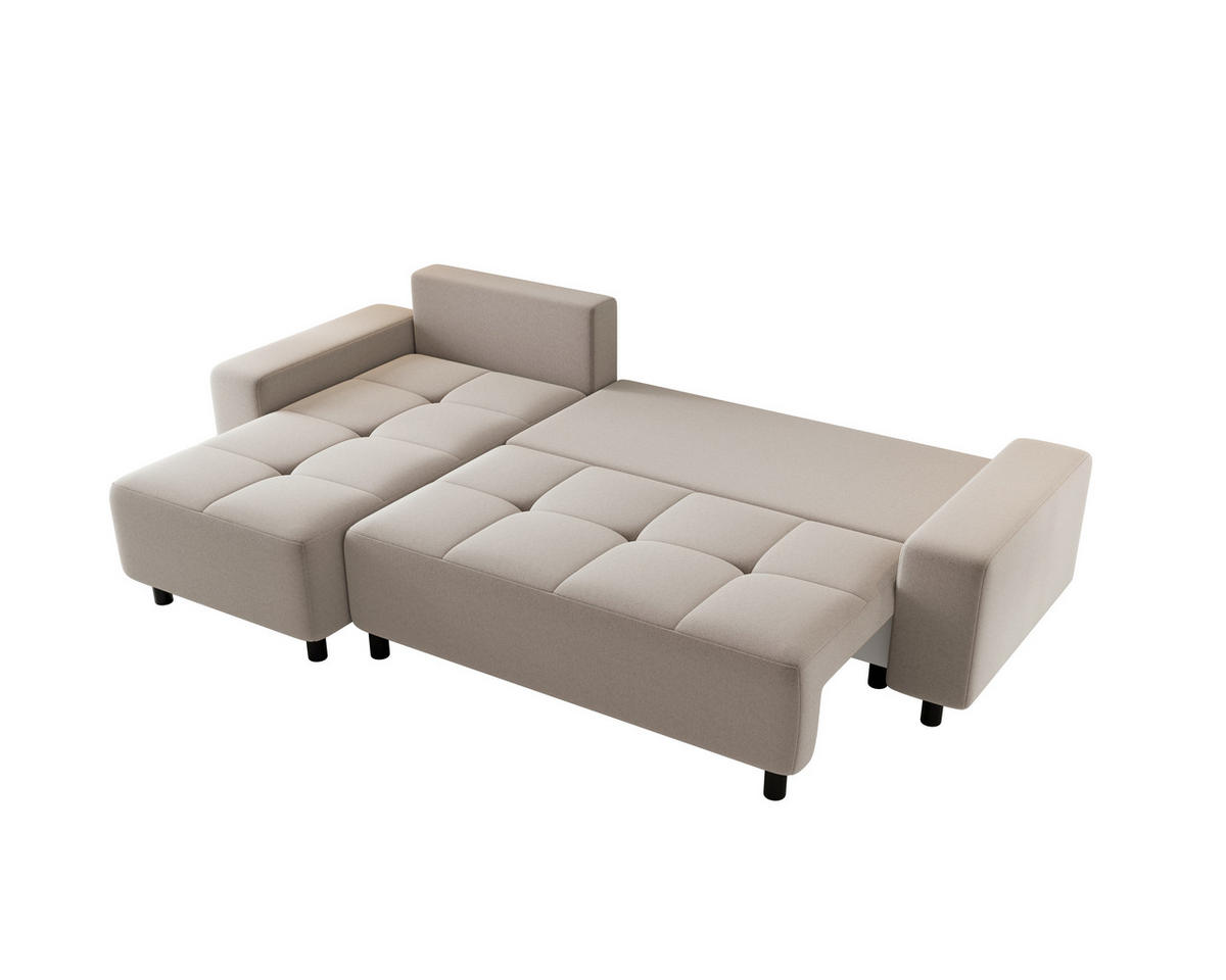 ECKSOFA  in Jacquard Beige  - Beige/Schwarz, MODERN, Kunststoff/Textil (144/246cm) - Carryhome