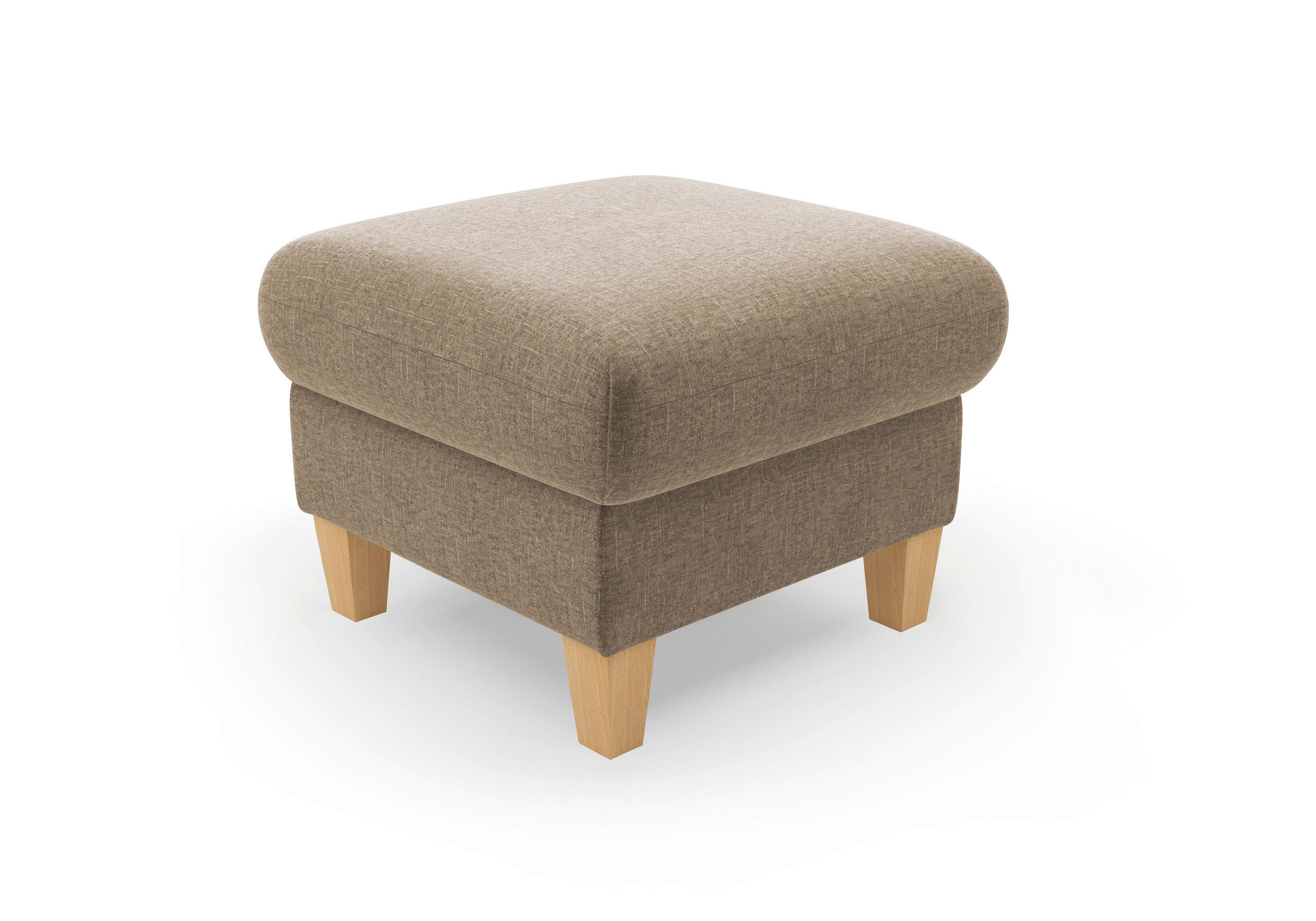 HOCKER Flachgewebe Hellbraun  - Hellbraun/Eichefarben, KONVENTIONELL, Holz/Textil (58/47/58cm) - Sit & More