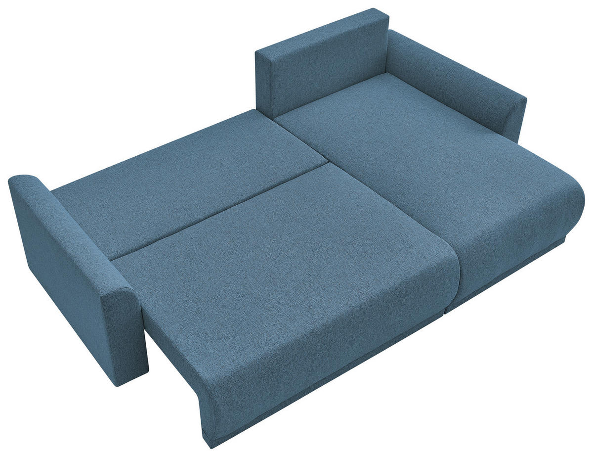 ECKSOFA KIMMY Blau Flachgewebe Zierkissen, Rückenkissen, Bettkasten  - Blau/Schwarz, Design, Kunststoff/Textil (233/146cm) - P & B