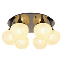 DECKENLEUCHTE  65/26,5 cm    - Klar/Schwarz, KONVENTIONELL, Glas/Metall (65/26,5cm) - Globo