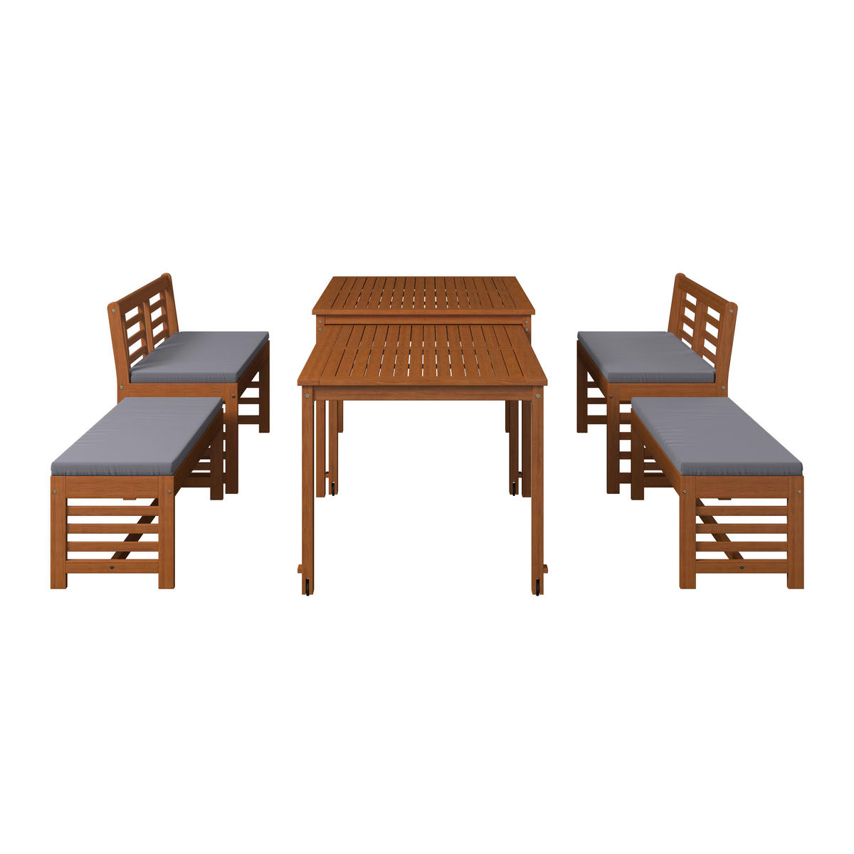 GARTENSET 6-teilig  - Grau/Akaziefarben, Natur, Holz (150/300/90/79cm) - Ambia Garden