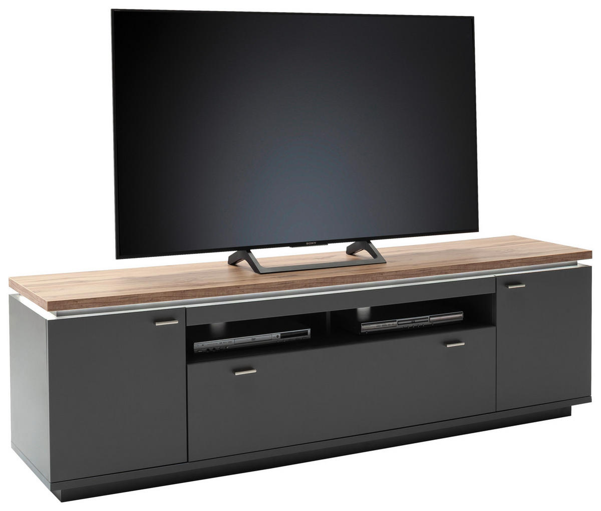 TV-ELEM 210/65/50 cm  - Wotan tölgy/szürke, Design, faalapú anyag/fém (210/65/50cm) - Stylife