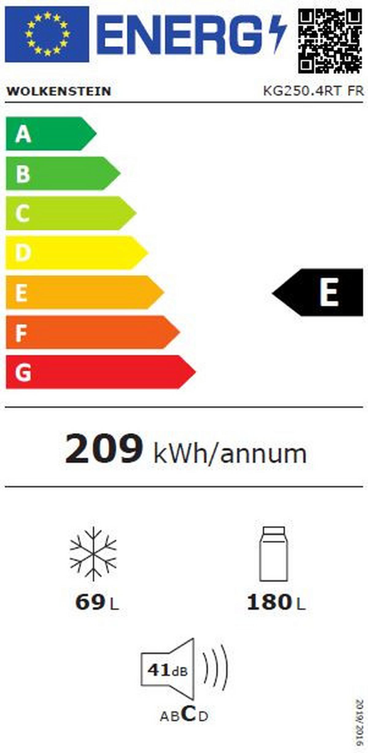 KÜHL-GEFRIER-KOMBINATION KG250.4RT  - Rot, Basics, Kunststoff/Metall (54,60/177,50/62,60cm) - Wolkenstein