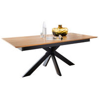 ESSTISCH in Holz 160/90/75 cm  - Schwarz/Braun, Natur, Holz/Metall (160/90/75cm) - Livetastic