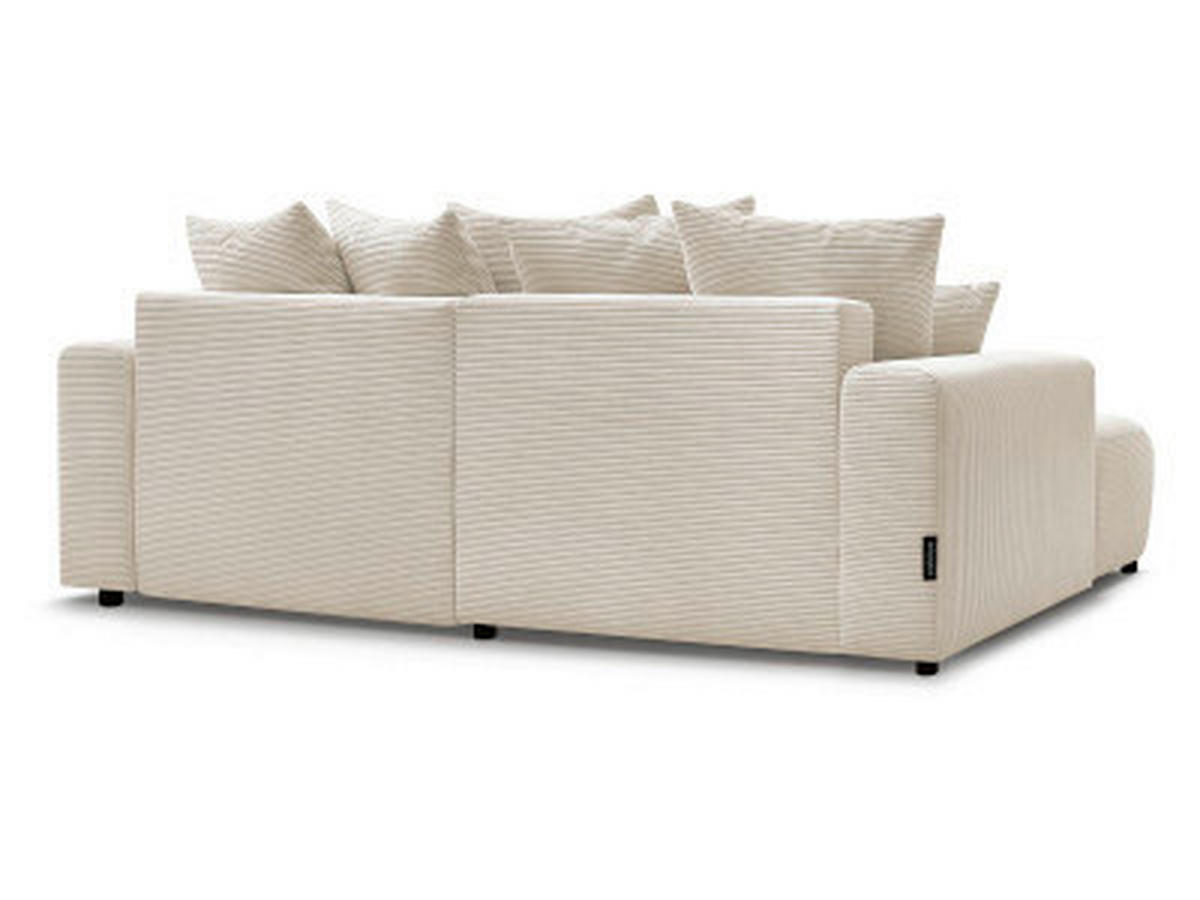 ECKSOFA Ottomane links  ATILLA Beige Cord  - Beige/Schwarz, MODERN, Kunststoff/Textil (149/244cm)