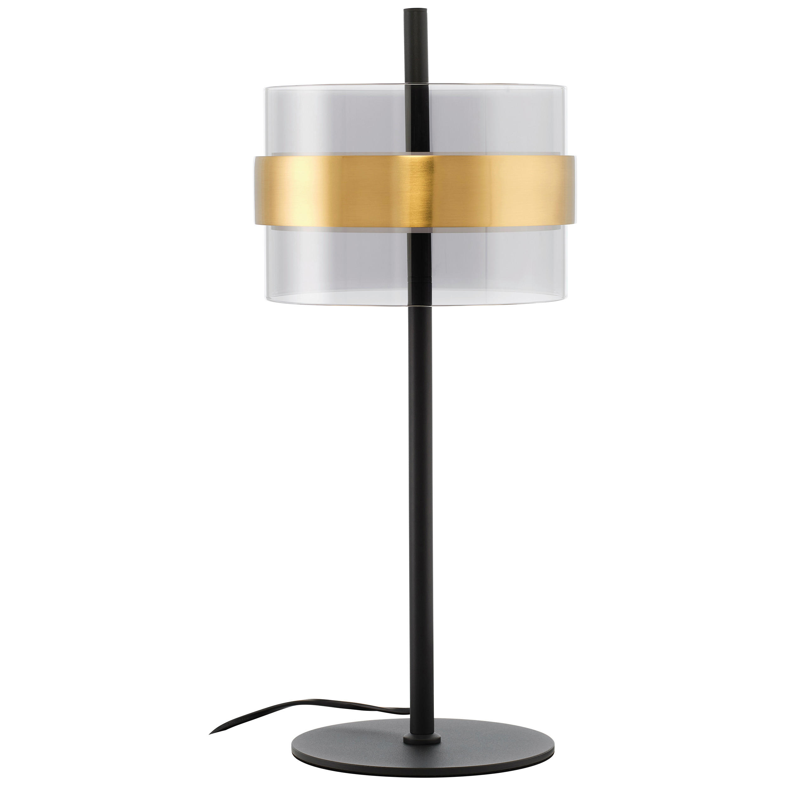 LED-TISCHLEUCHTE Inside 21,5/49 cm  - Messingfarben/Hellgrau, Design, Glas/Metall (21,5/49cm)