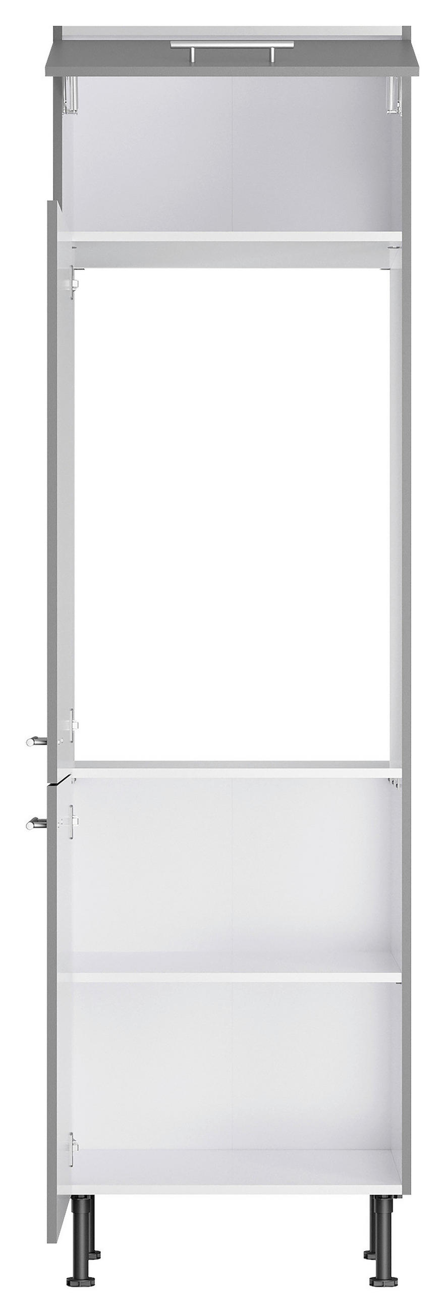 GERÄTEUMBAUSCHRANK 60/211,8/58,1 cm  in Grau  - Edelstahlfarben/Grau, Basics, Holzwerkstoff/Metall (60/211,8/58,1cm) - Optifit