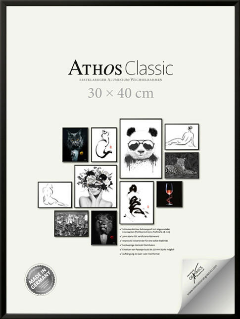 BILDERRAHMEN - Schwarz, Basics, Papier/Holzwerkstoff (30/40/1,8cm)