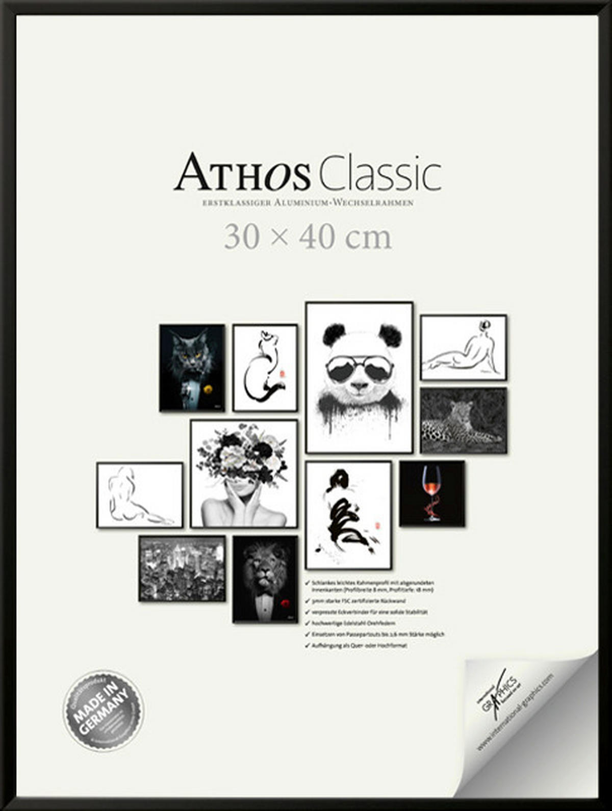 BILDERRAHMEN - Schwarz, Basics, Papier/Holzwerkstoff (30/40/1,8cm)