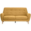 3-SITZER-SOFA Webstoff Gelb  - Eichefarben/Gelb, Design, Holz/Kunststoff (200/105/84cm) - Carryhome