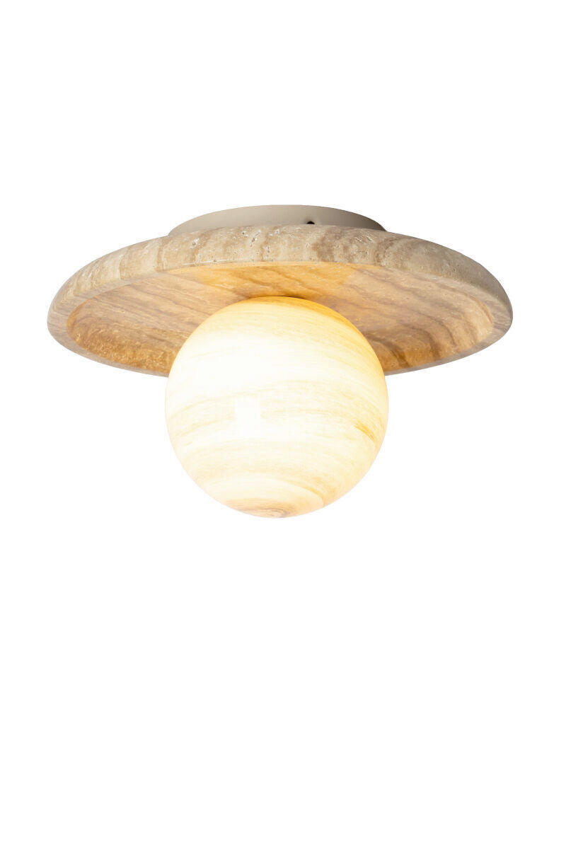 DECKENLEUCHTE It's about RoMi 25/15,5/25 cm  - Sandfarben, Trend, Glas/Stein (25/15,5/25cm) - It's about Romi