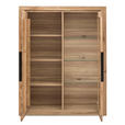 HIGHBOARD  in 108/141/40 cm  - Eichefarben/Schwarz, Natur, Glas/Holz (108/141/40cm) - Carryhome