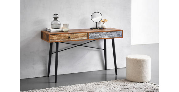 KONSOLENTISCH Hellgrau, Hellblau, Rostfarben - Klar/Rostfarben, LIFESTYLE, Holzwerkstoff/Kunststoff (120/39/73cm) - Carryhome