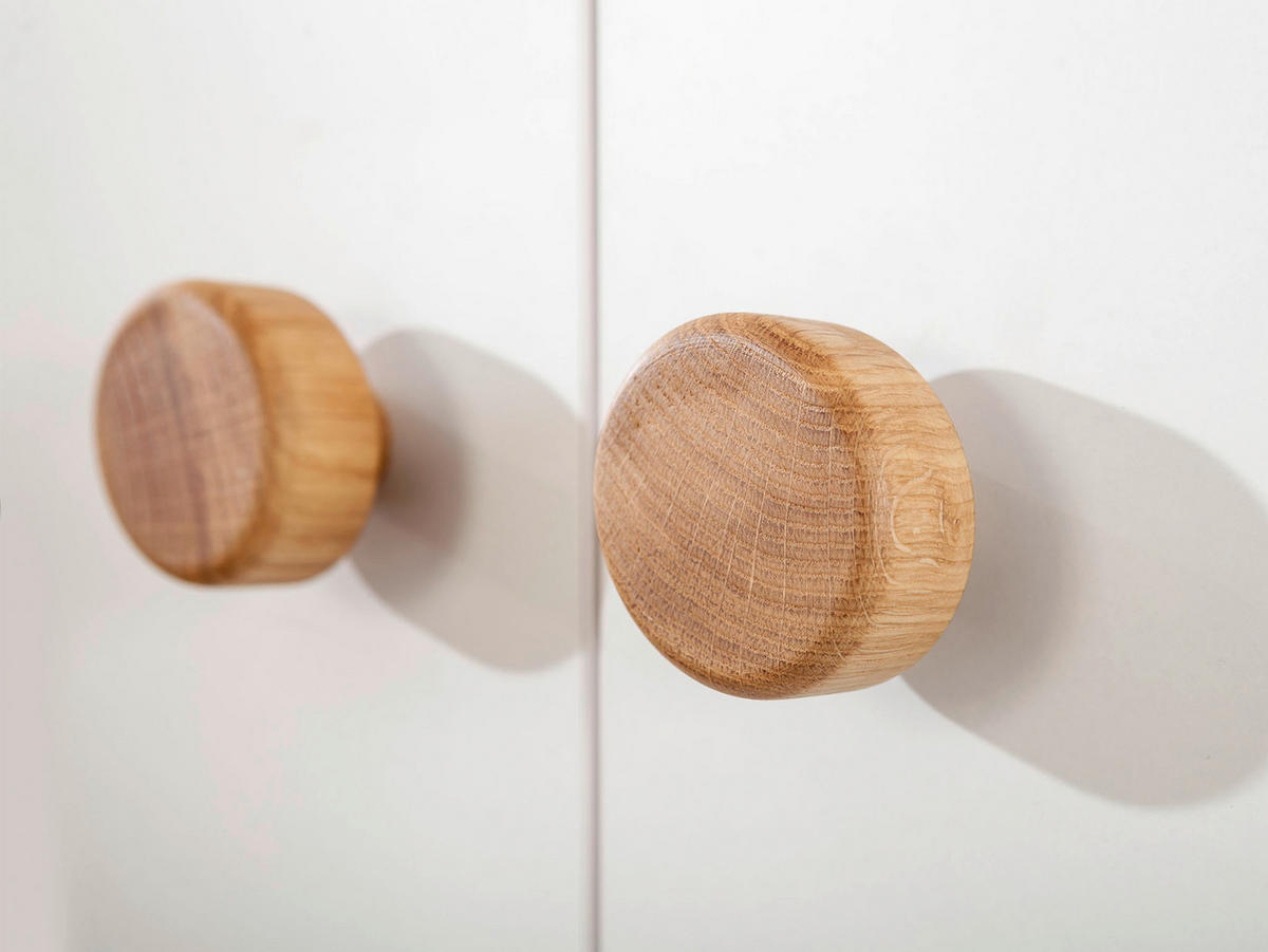 DULAP CU UșI ROTATIVE, 136/195/56 cm, alb, culoare lemn stejar - alb/culoare lemn stejar, Modern, material pe bază de lemn (136/195/56cm) - Cilek