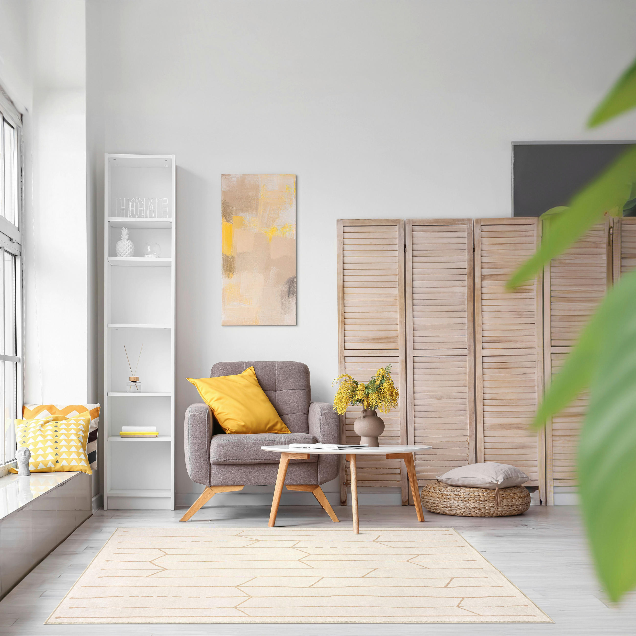 FLACHWEBETEPPICH 130/190 cm LIVING-TUAREG Creme, Honig  - Creme/Honig, Design, Kunststoff/Textil (130/190cm) - Lindorug