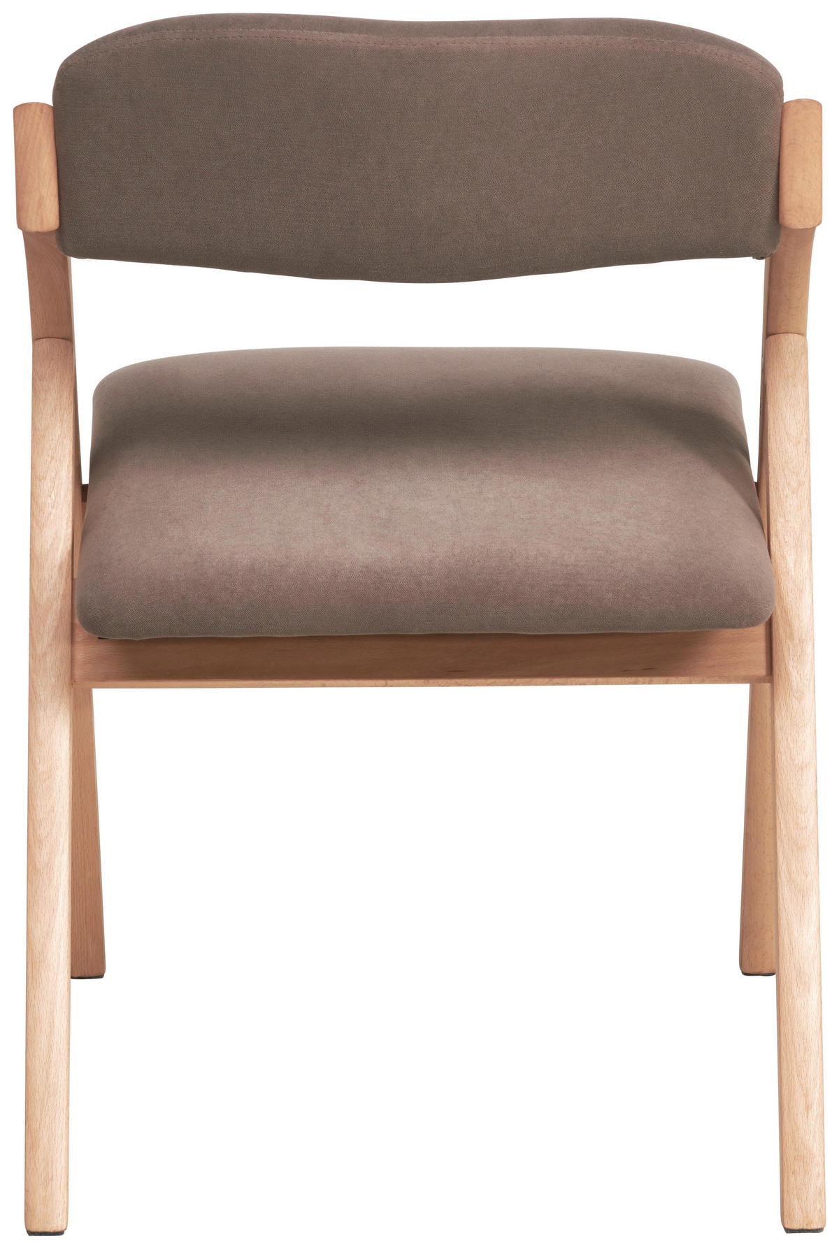 ARMLEHNSTUHL  in Samt  - Naturfarben/Braun, MODERN, Holz/Textil (52/78/53cm) - MID.YOU