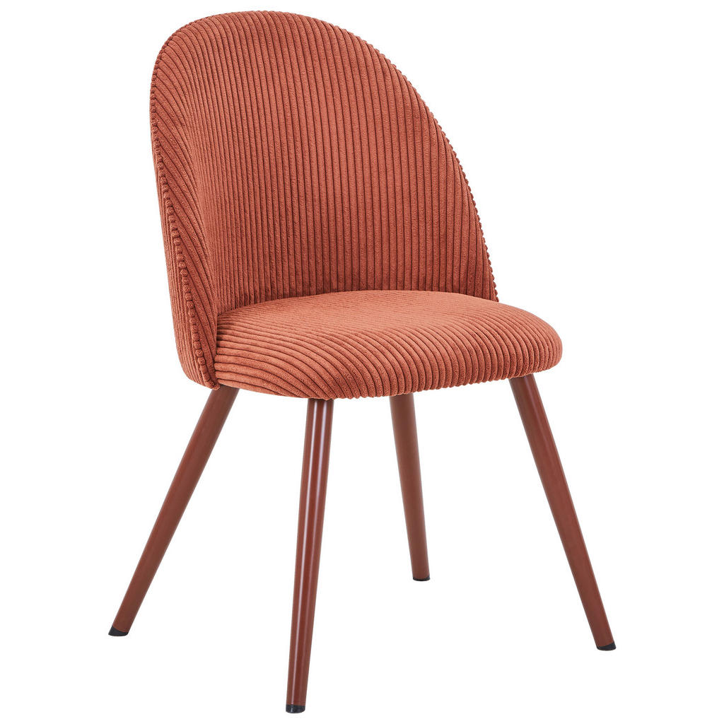 Vierfußstuhl Wando Cord Rotbraun Gepolstert