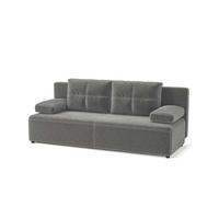 SCHLAFSOFA MUNICH in Flachgewebe Grau  - Schwarz/Grau, Design, Kunststoff/Textil (200/88/86cm) - MID.YOU