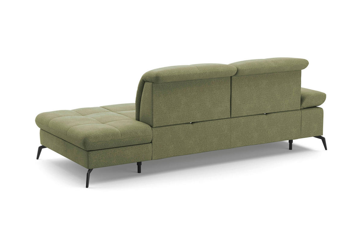 RÉCAMIERE Hellgrün Flachgewebe  - Schwarz/Hellgrün, KONVENTIONELL, Textil/Metall (231/90/122cm) - Sit & More