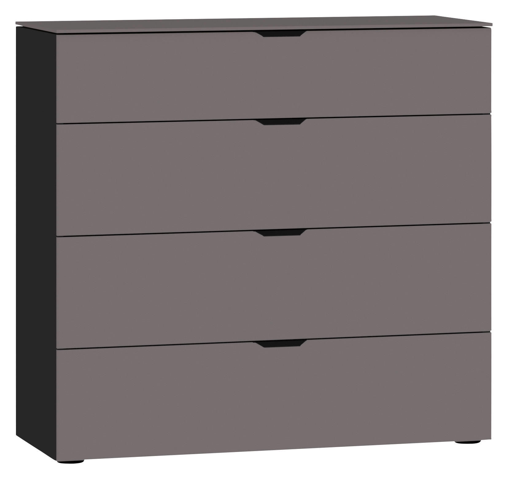 KOMMODE 90/87/43 cm  in Schwarz, Dunkelgrau  - Dunkelgrau/Schwarz, Design, Glas/Holzwerkstoff (90/87/43cm) - Jutzler