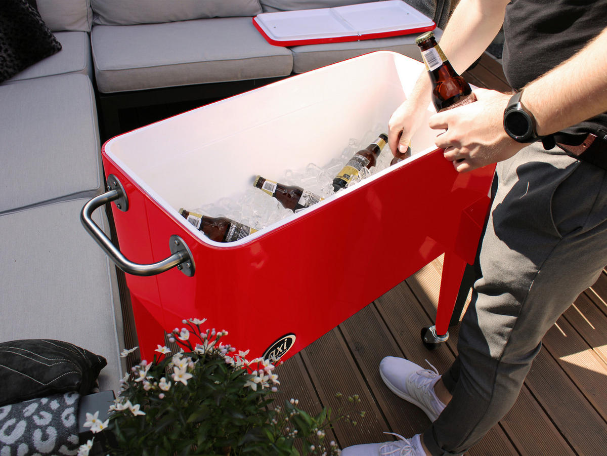 KÜHLBOX Rot 76 L  - Rot, KONVENTIONELL, Kunststoff/Metall (43/89/92cm) - Ambia Garden