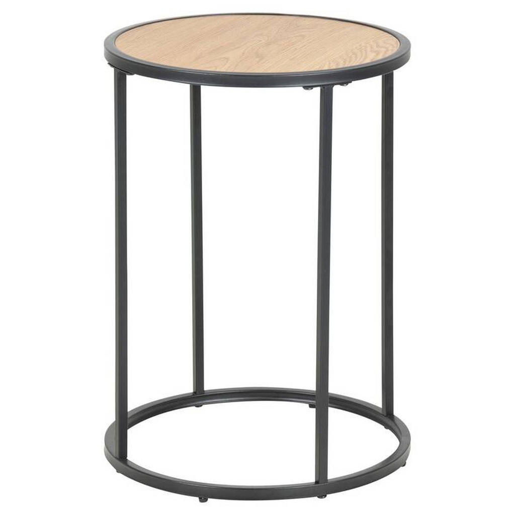 XXXL ODKLÁDACÍ STOLEK, černá, divoký dub, kompozitní dřevo, 40/40/50 cm