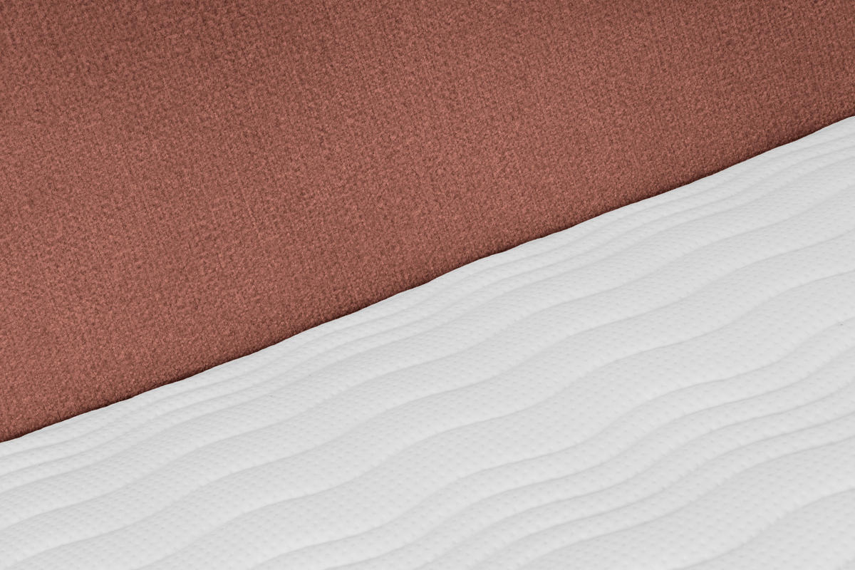 BOXSPRINGBETT 160/200 cm,  in Rot, Matratze, Topper, H5 + H5 = hart  - Eichefarben/Rot, KONVENTIONELL, Holz/Textil (160/200cm) - Welnova