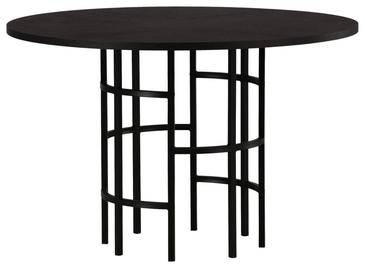 ESSTISCH in Metall, Holzwerkstoff 115/115/74 cm  - Schwarz, Design, Holzwerkstoff/Metall (115/115/74cm) - Livetastic