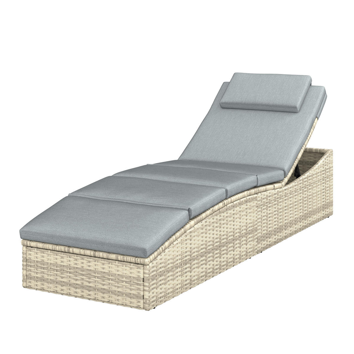 GARTENLIEGE 190/80/60 cm  - Grau, MODERN, Kunststoff/Textil (190/80/60cm) - Ambia Garden