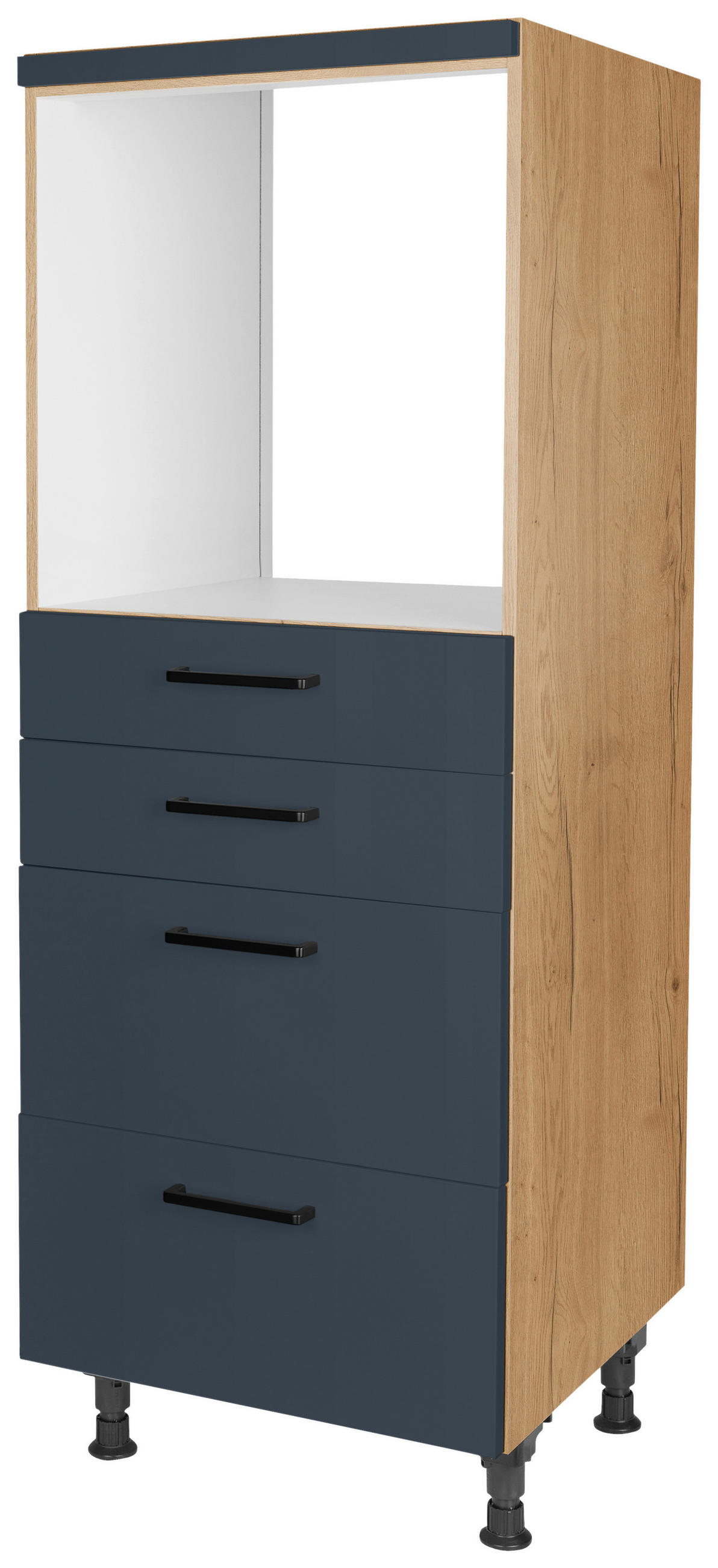 GERÄTEUMBAUSCHRANK 60/168/58 cm  in Blau, Eichefarben  - Blau/Eichefarben, MODERN, Holzwerkstoff/Metall (60/168/58cm) - Nobilia