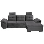 ECKSOFA  in Mikrovelours Grau  - Schwarz/Grau, KONVENTIONELL, Kunststoff/Textil (275/170cm) - Carryhome