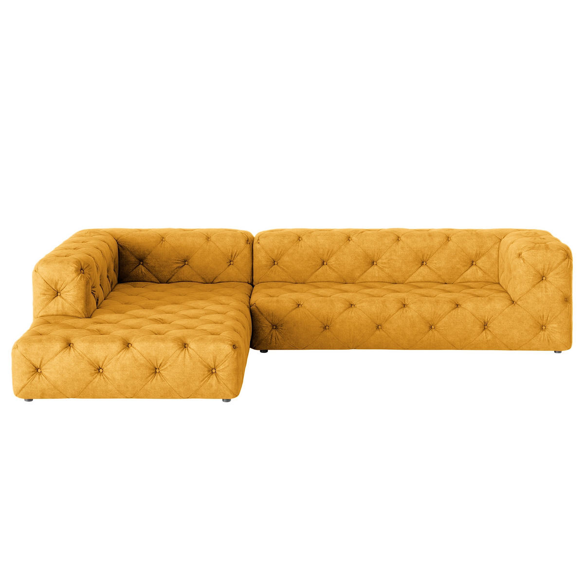 ECKSOFA Mikrofaser Senfgelb  - Senfgelb/Schwarz, Design, Kunststoff/Textil (228/325cm) - P & B
