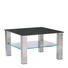 COUCHTISCH rechteckig Edelstahlfarben, Schwarz - Edelstahlfarben/Schwarz, Design, Glas/Metall (75/75/45,80cm) - Novel