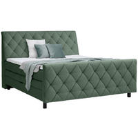 BOXSPRINGBETT 160/200 cm  in Grün  - Schwarz/Grün, KONVENTIONELL, Holz/Textil (160/200cm) - Ti'me
