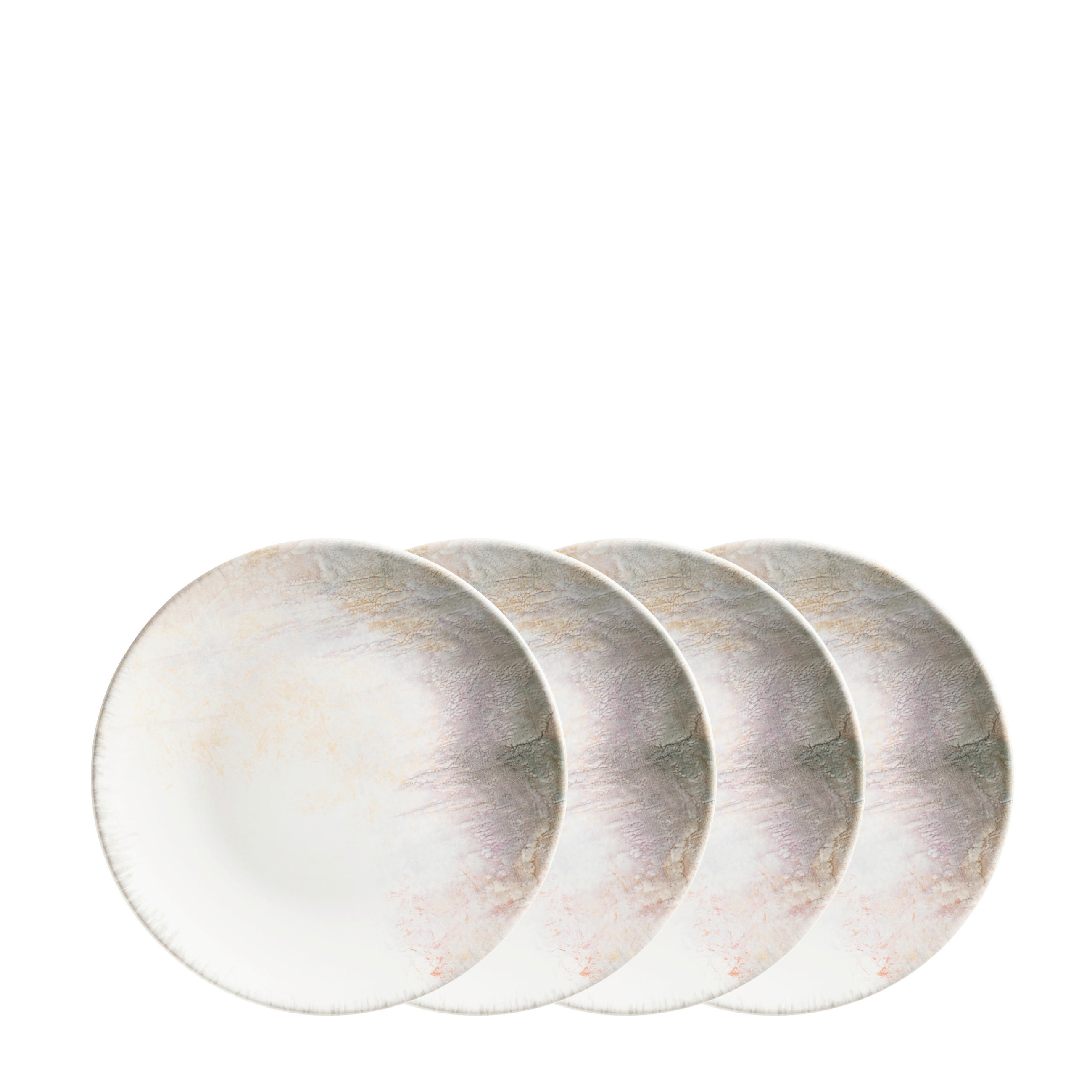 DESSERTTELLERSET Lila, Weiß 4-teilig AQUARELLIA LILA  - Lila/Weiß, Basics, Keramik (20,5/2,5cm) - Mäser