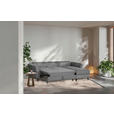 ECKSOFA in Velours Grau  - Schwarz/Grau, KONVENTIONELL, Holz/Textil (244/159cm) - Carryhome