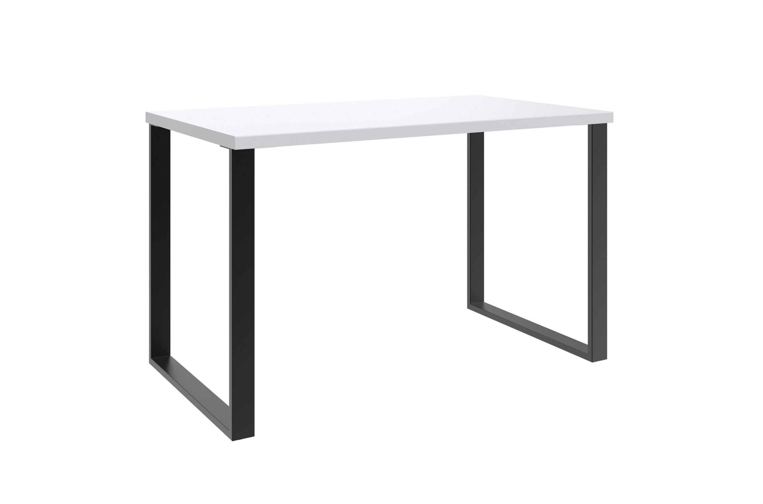 PISALNA MIZA kovina, leseni material črna, bela  - črna/bela, Basics, kovina/leseni material (120/75/70cm) - Hom`in