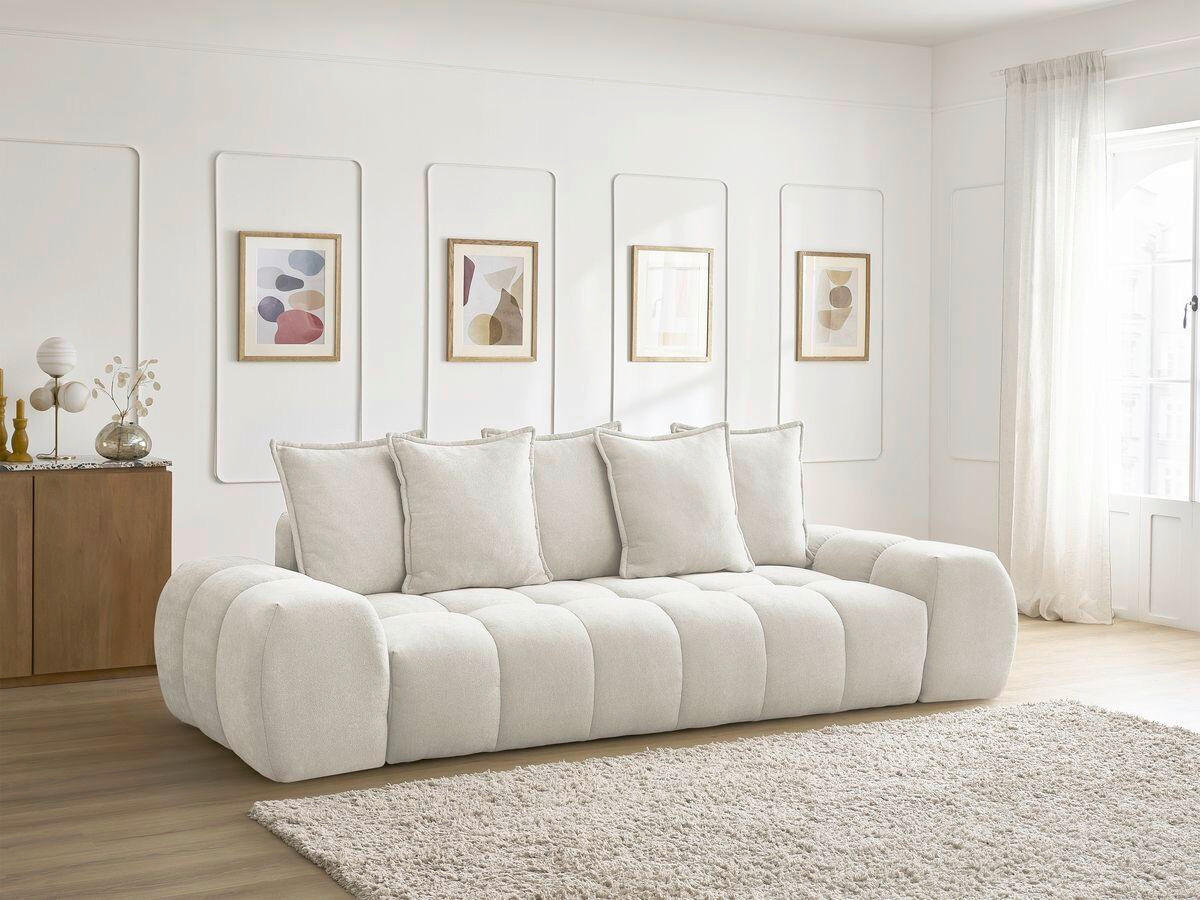 3-SITZER-SOFA EVEREST Struktur Beige  - Beige/Schwarz, MODERN, Kunststoff/Textil (278/90/115cm)