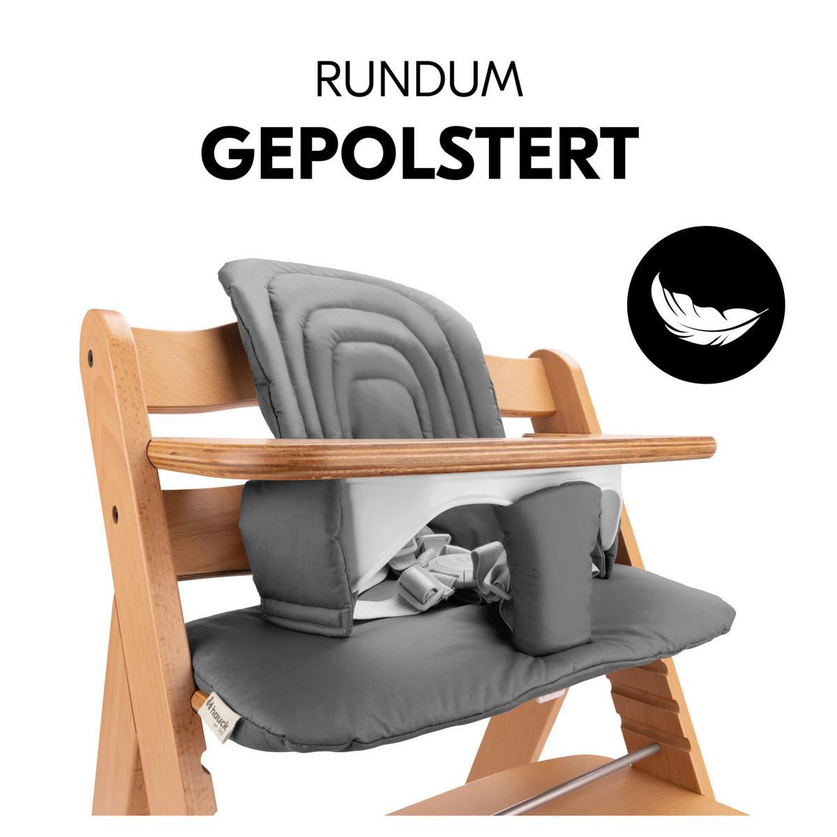 HOCHSTUHLEINLAGE Highchair Baby Seat Pad  - Dunkelgrau, Basics, Textil (46/2/24cm) - Hauck