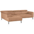 ECKSOFA  in Webstoff Rostfarben  205/280 cm  - Rostfarben/Schwarz, Design, Textil/Metall (205/280cm) - Xora