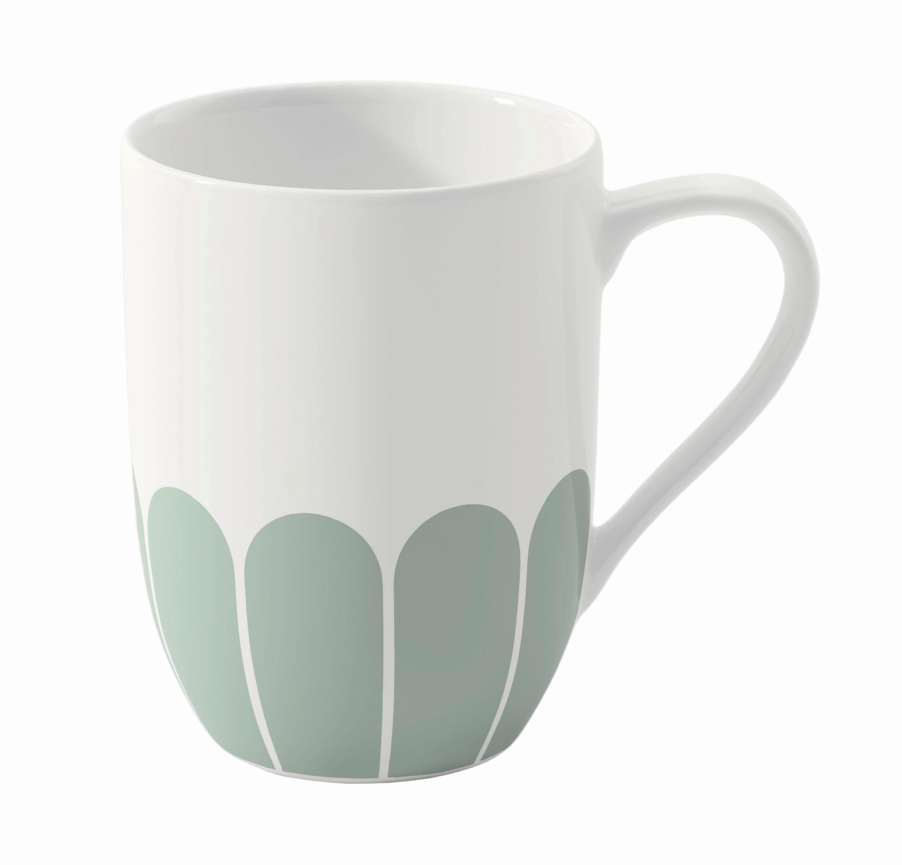 Villeroy & Boch Kaffeebecher Fleur Vert Weiß, Salbeigrün 8x10.5x11.5 cm