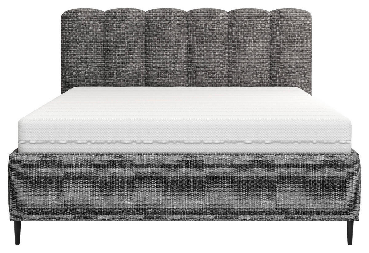 POLSTERBETT 140/200 cm  Grau  - Schwarz/Grau, Modern, Holz/Holzwerkstoff (140/200cm) - MID.YOU