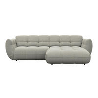 ECKSOFA Chenille Grau  - Schwarz/Grau, Trend, Kunststoff/Textil (280/178cm) - MID.YOU